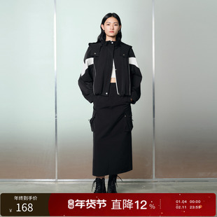 丽雪leisure2026春季新款复古收腰半身裙直筒裙工装风长裙女