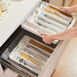 抽屉收纳盒省空间整理神器可伸缩分隔厨房刀叉筷子餐具存放小格子