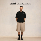 Ami T恤 字母徽标棉质圆领短袖 Paris男女同款 设计师款