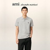 爱心针织衫 Ami 黑色刺绣ADC珠地棉POLO衫 男士 Paris