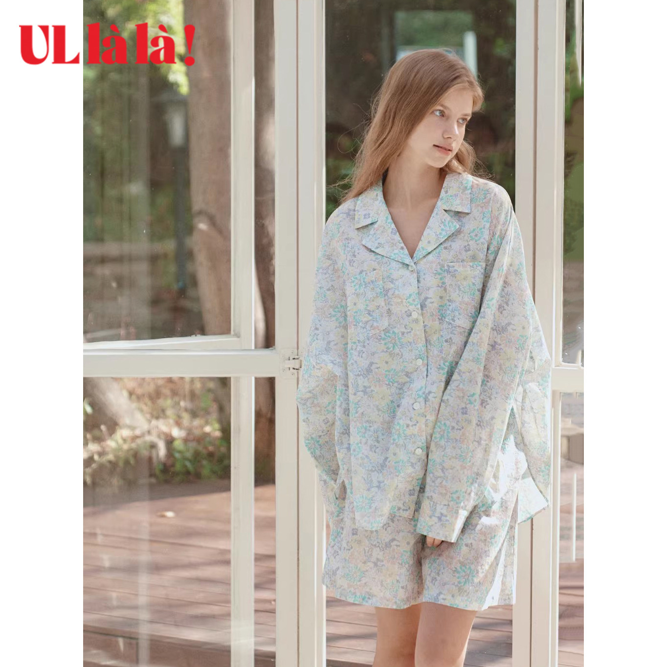 乌拉拉ULLALA进口甜美碎花翻领长袖短裤纯棉睡衣套装女家居服春夏,女士内衣/男士内衣/家居服,睡衣/家居服套装,淘宝优惠券,粉丝福利购,淘宝优惠卷