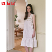睡衣吊带碎花甜美家居裙韩版 Ullala乌拉拉韩国进口睡裙女夏季 无袖