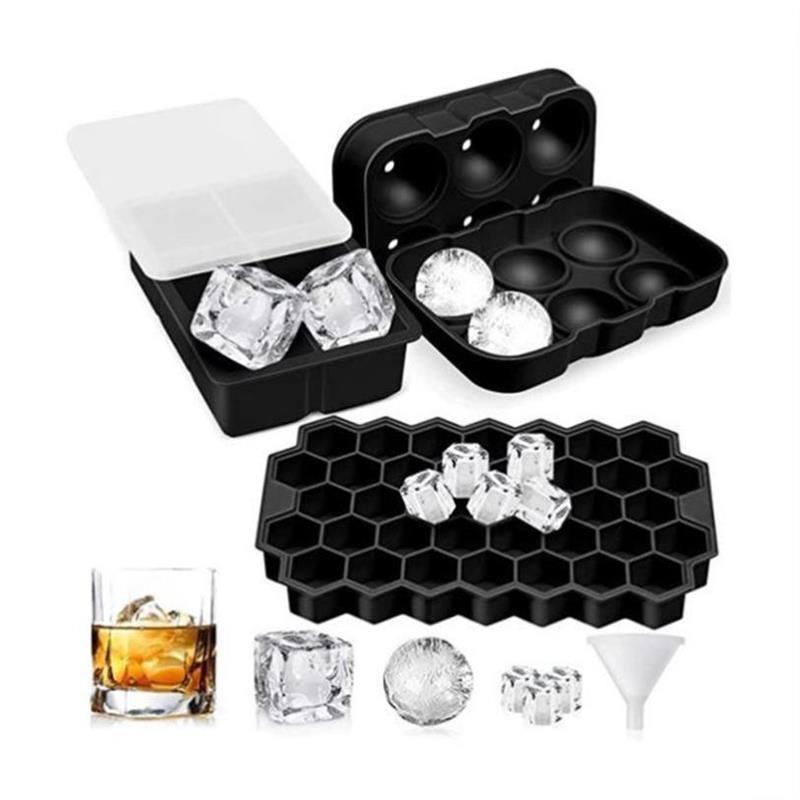 Silicone ice cube tray bar whiskey large square ice mold wit