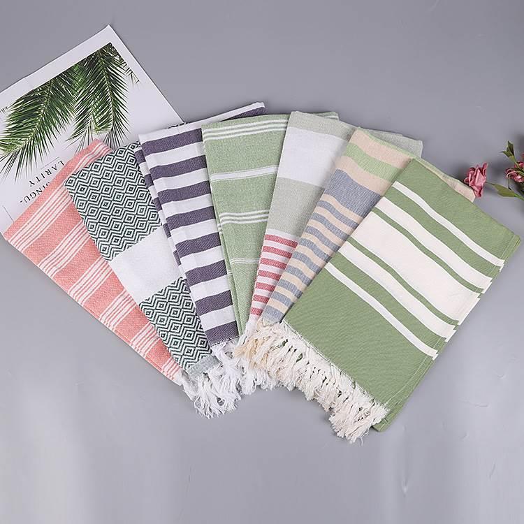 Turkish cotton fringed linen beach towel bath towel沙滩巾棉