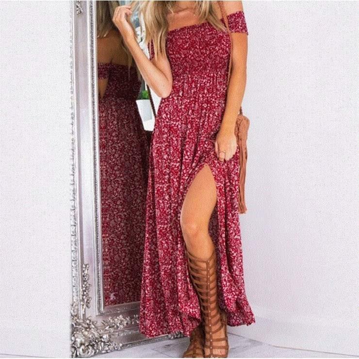 summer off shoulder floral mini beach dress plus size women