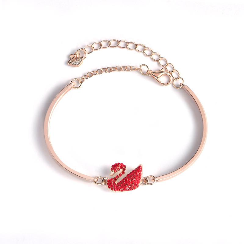 Diamond Swan Bracelet for Women跨境新款满钻天鹅手镯女手链
