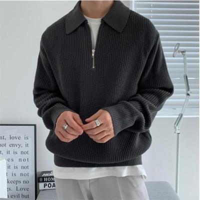 Half Zip Sweater Men's Autumn/Winter Polo Shirt Loos