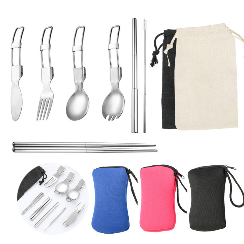 不锈钢折叠餐具三件套户外野营餐具旅行不锈钢折叠刀叉勺组合,餐饮具,便携/折叠餐具,淘宝优惠券,粉丝福利购,淘宝优惠卷