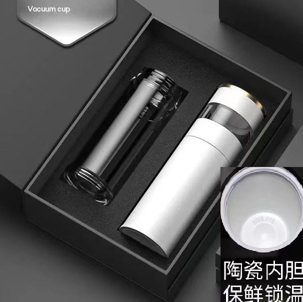 保温杯茶水分离智能陶瓷内胆316不锈钢高档办公刻字礼品定制杯子