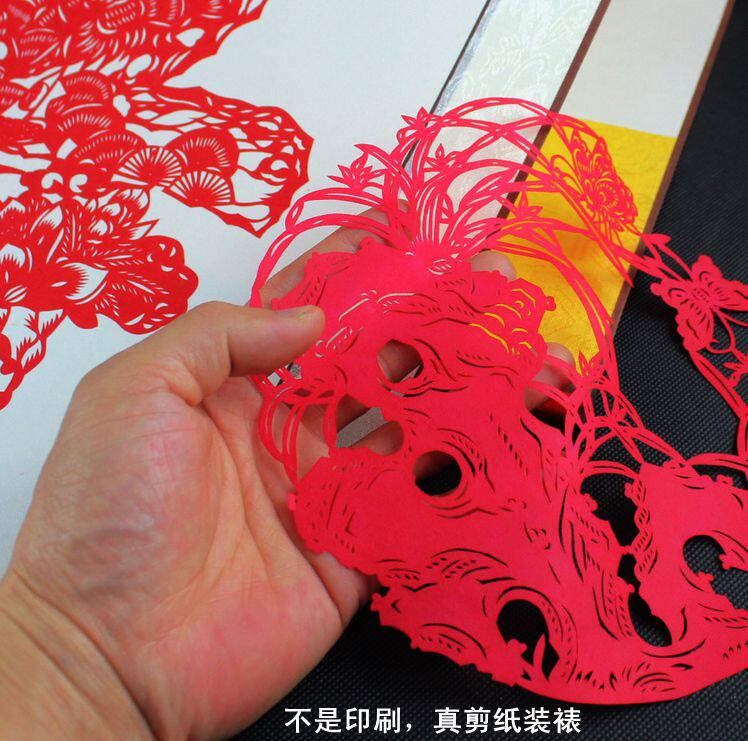 经典手工剪纸画轴送礼盒福寿图创意工艺品老人过生日祝寿贺寿礼品