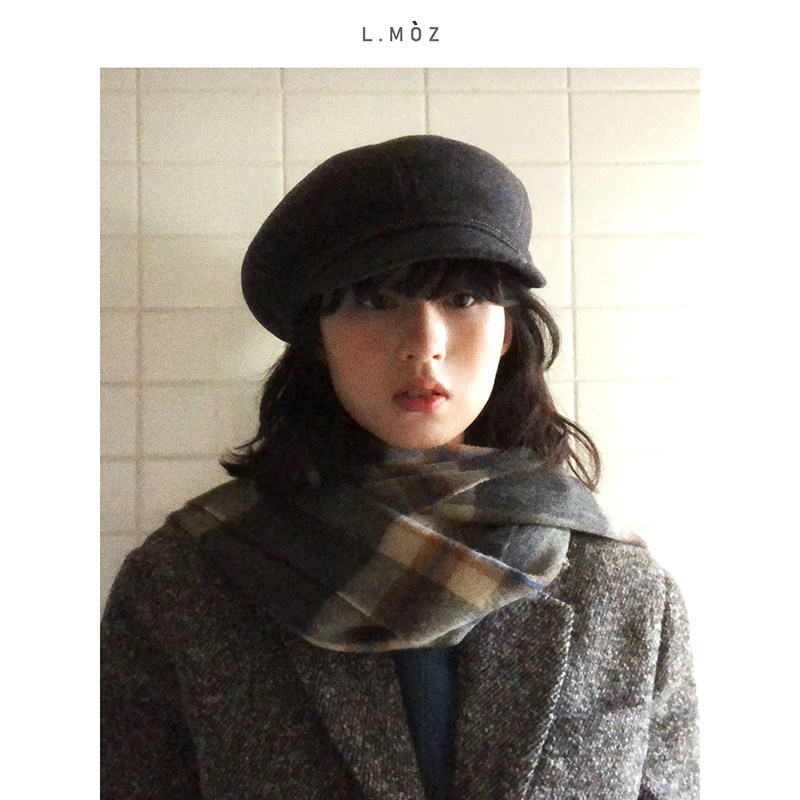蓝墨竹L.MOZ秋冬新款100%澳毛八角帽女日系复古文艺百搭报童帽子,服饰配件/皮带/帽子/围巾,帽子,淘宝优惠券,粉丝福利购,淘宝优惠卷