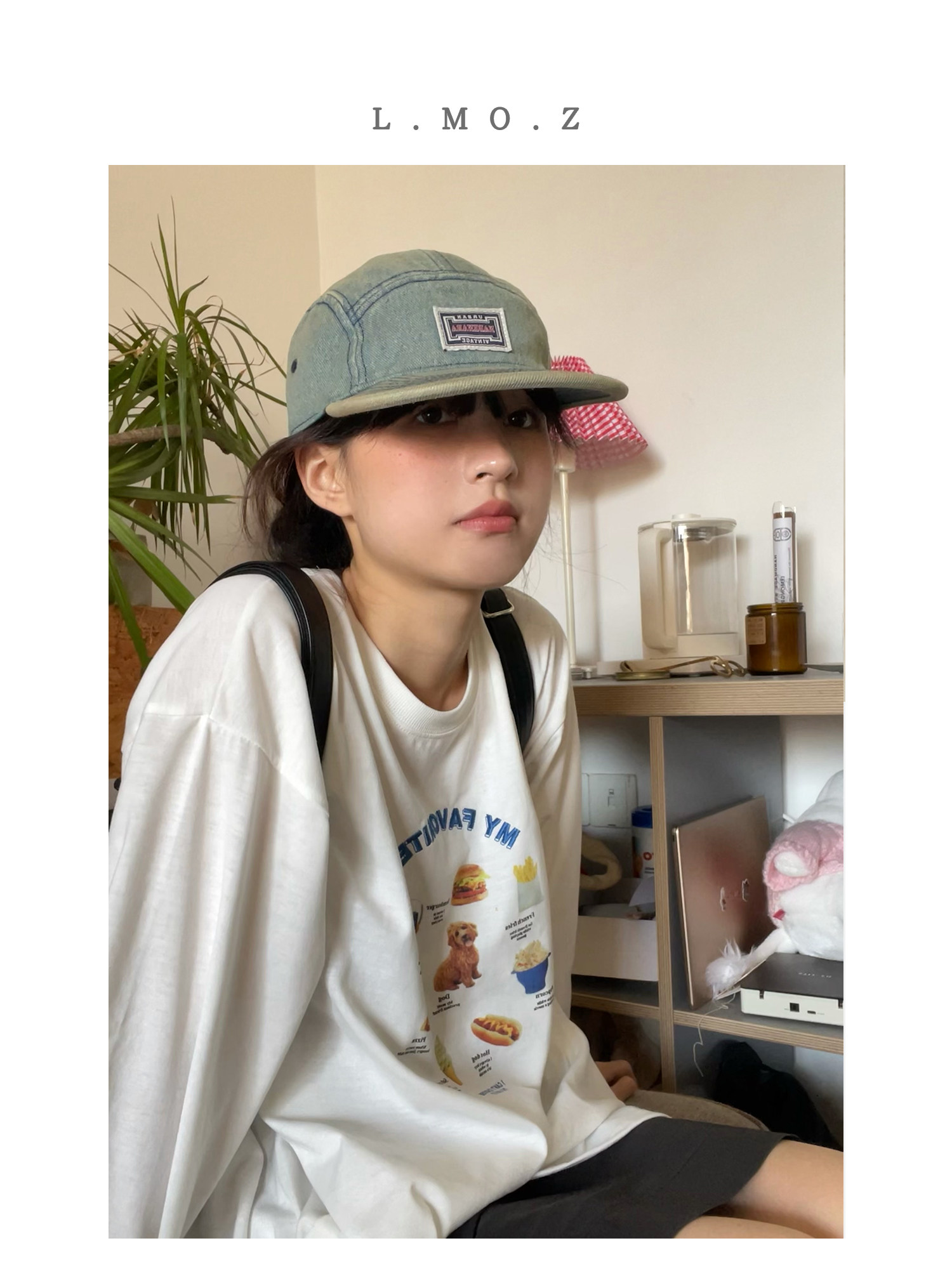 蓝墨竹定制做旧重工水洗牛仔复古少女街头滑板平檐棒球鸭舌帽