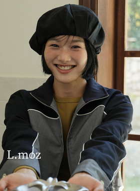 蓝墨竹LMO.Z贝雷帽女显脸小云朵帽百搭日系复古新款大帽檐画家帽