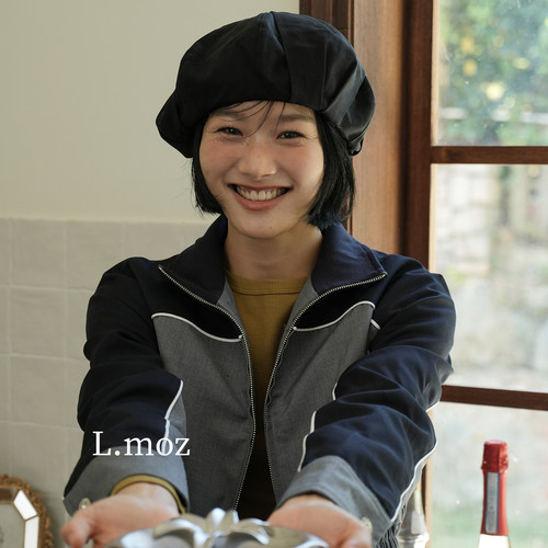 蓝墨竹LMO.Z贝雷帽女显脸小云朵帽百搭日系复古新款大帽檐画家帽