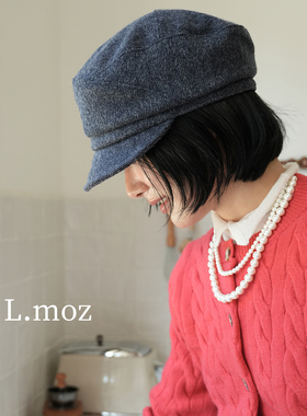 蓝墨竹LMO.Z八角帽日系复古百搭报童帽女显脸小新款画家贝雷帽子