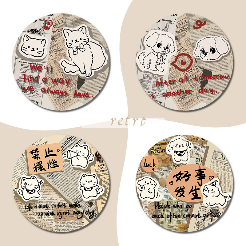 可爱卡通报纸鼠标垫2025男女打工职场护腕笔记本电脑键盘防滑垫