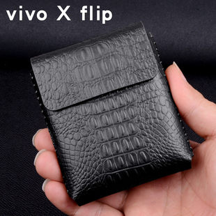 适用于 vivoxflip真皮手机壳vivo 新款 flip保护套xflip折叠屏手机套商务高档男女vivoxfilp套 真皮缝制