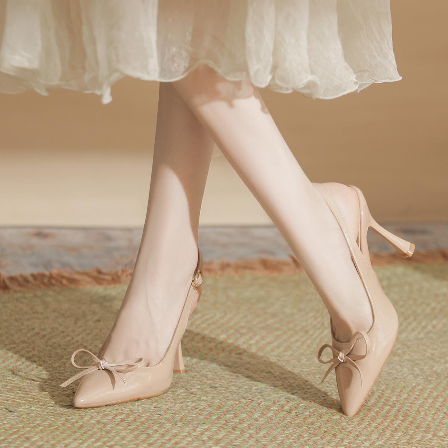 高跟鞋女一字带包头凉鞋