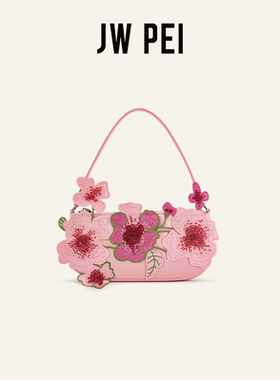 JW PEI珠饰刺绣单肩包LEONA腋下法棍包小众设计手拎新款女5S215