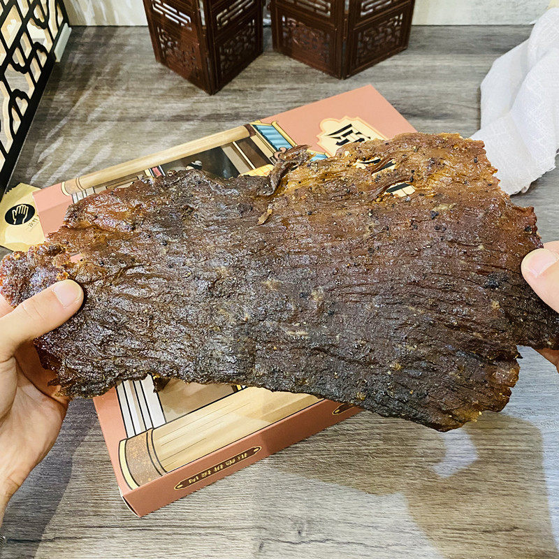 千古府城原切牛肉片黑椒味高蛋白牛肉干肉脯零食潮汕特产原创品牌
