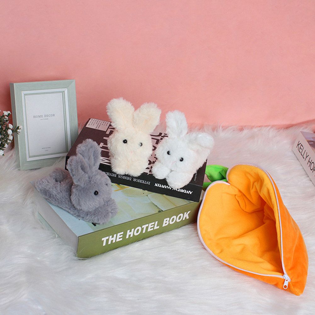 easter carrot rabbit doll with bag figurine for table