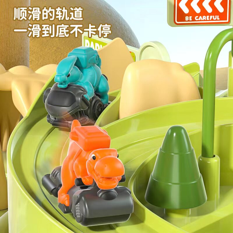 DINOSAUR CAR ADVENTURE TRACK KIDS EDUCATIONAL TOYS BOY 3 CAR PARKING BABY 6 GIFTS