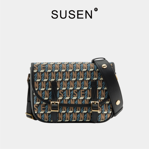 SUSEN马鞍包拼接小欧美时尚