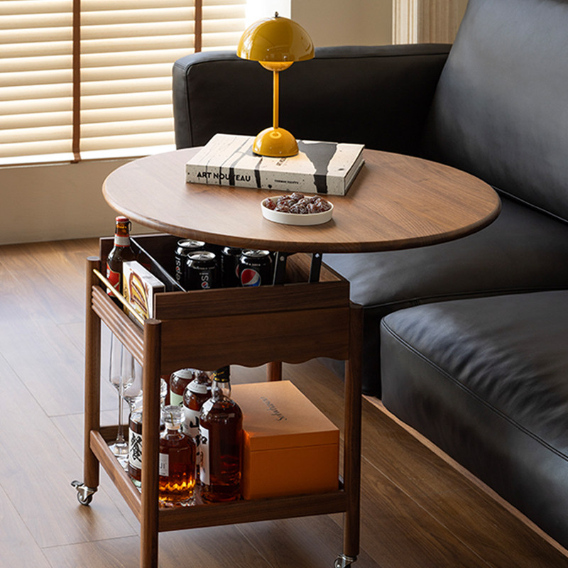 圣贝纳迪黑胡桃木可移动升降茶几