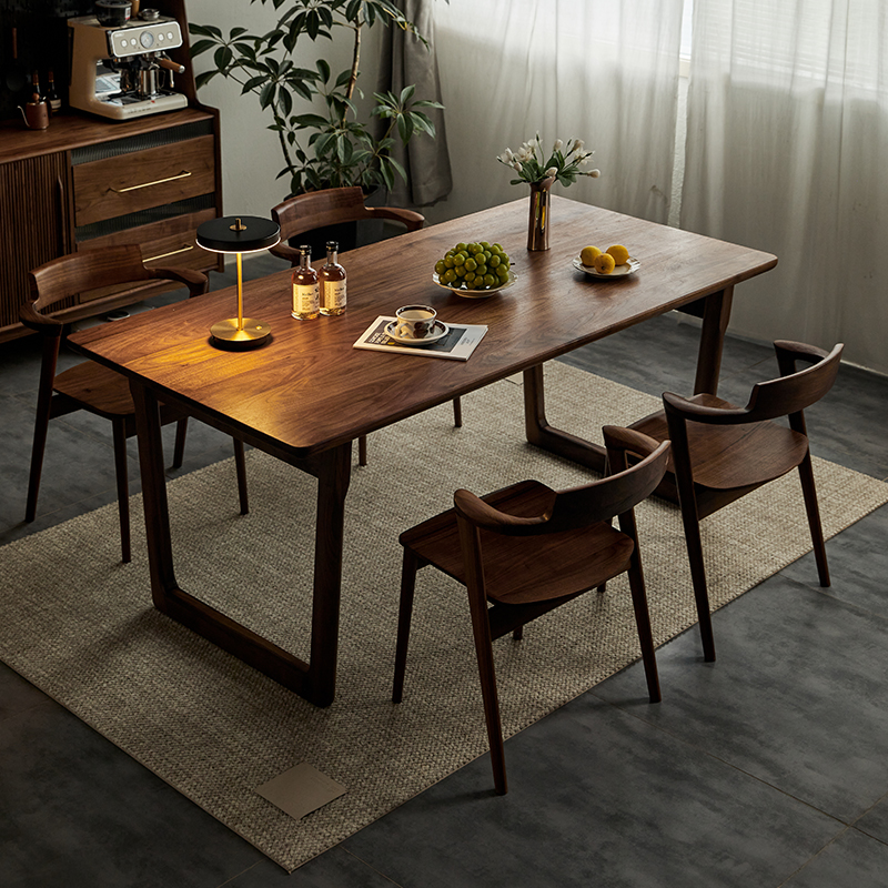 圣贝纳迪黑胡桃小户型餐桌长方形