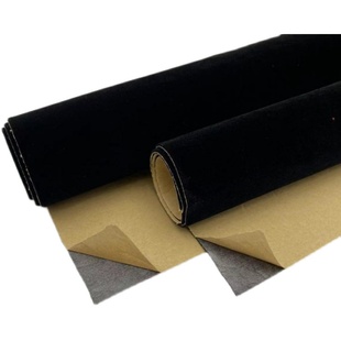 1.2mm黑色自粘m绒布带胶植绒布家具色板货架包装保护防撞展柜背景
