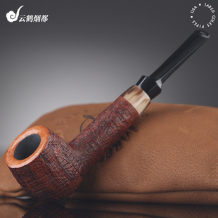 美国Jared Coles贾里德·科尔斯手工石楠木烟斗喷砂苹果直斗角环