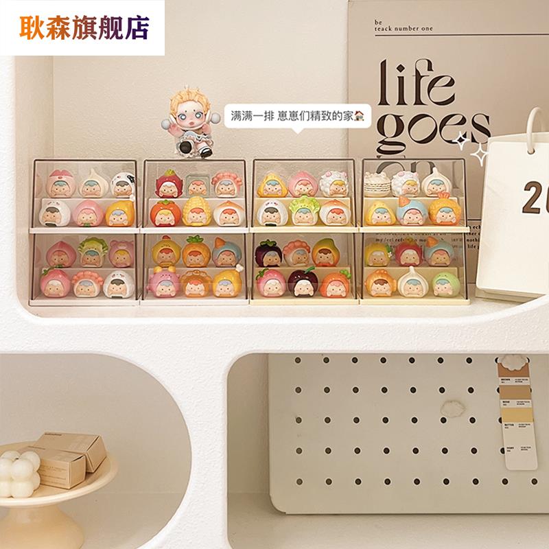 展示盒盲盒展示架收纳小摆件手办展示柜亚克力透明防尘收纳盒
