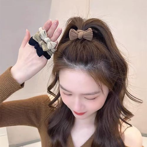 黑蝴蝶结橡皮筋扎头发发圈