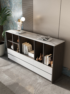 岩板实木餐边柜现代简约一体靠墙柜子储物柜客厅置物收纳陈列边柜