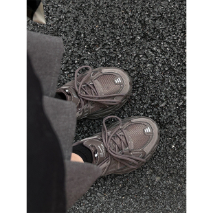 轻便厚底运动鞋 回力月影系列老爹鞋 子女 黑色女鞋 春季 女款 2025新款