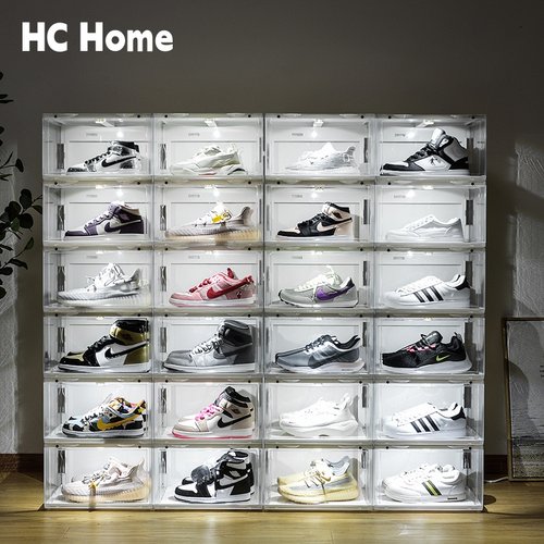 灯光鞋盒LED声控发光球鞋收纳盒