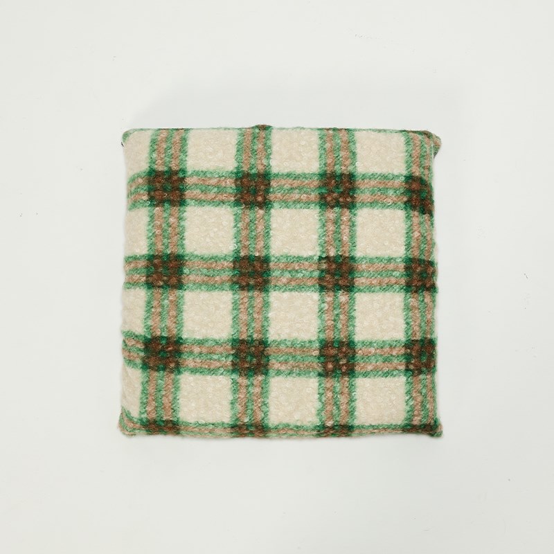 花时间生活复古格子办公室坐垫沙发靠垫柔软车载双面盖毯加厚毛毯