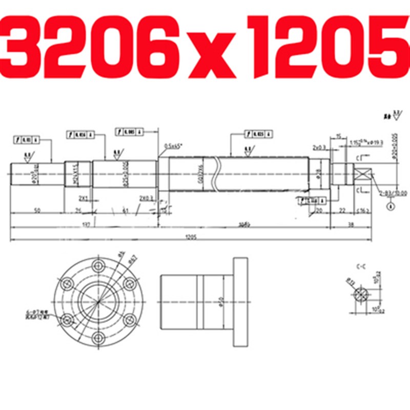 凯达ck614050数控车机床配件丝杠xz轴精密滚W珠丝杆螺母套装