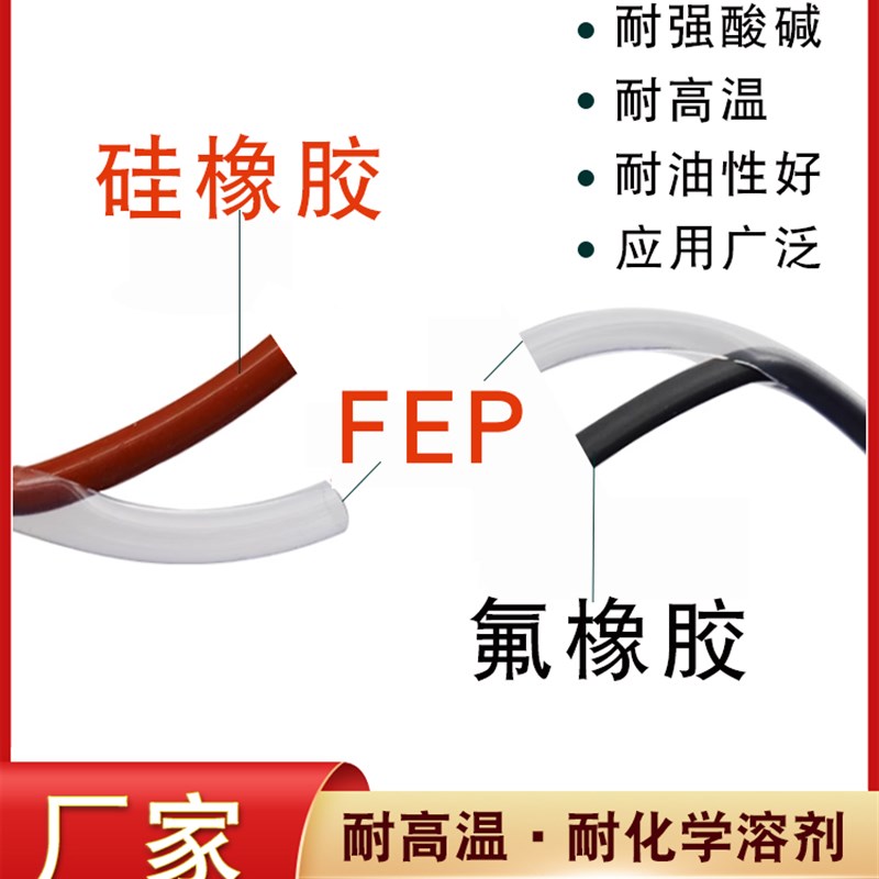 四氟包覆O型圈FEP/PFA/PTFE全包氟胶硅胶密封圈全氟醚耐高温FFKM
