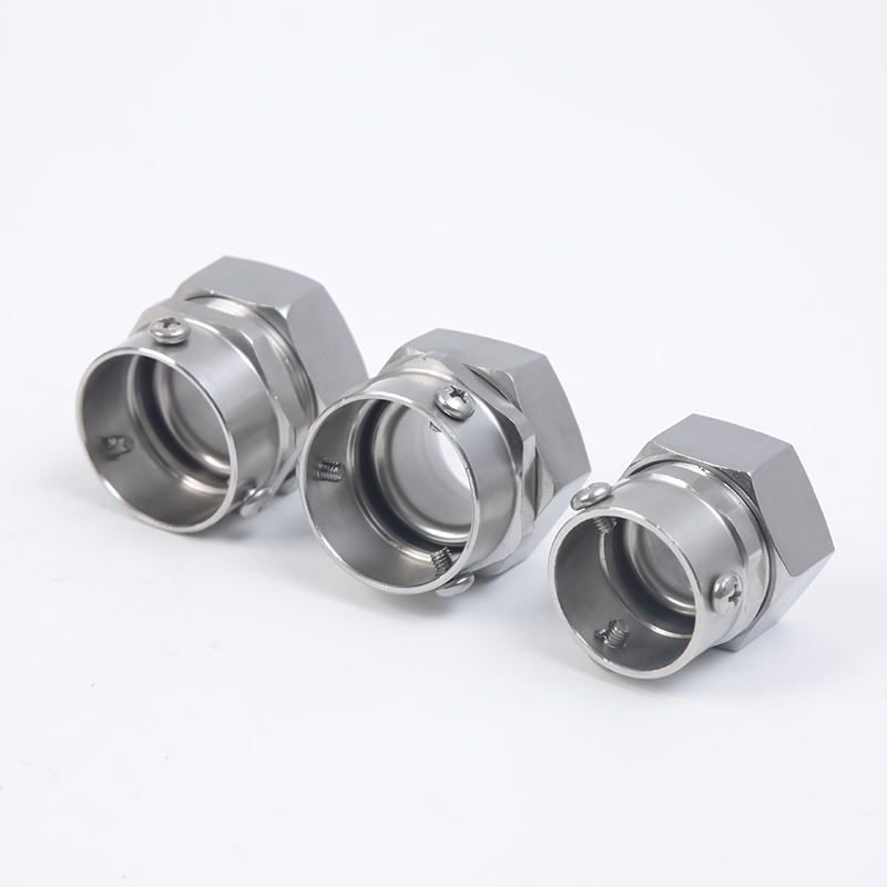 304不锈钢包塑金属软管接头外丝外牙蛇皮管自固接头穿线软管接头