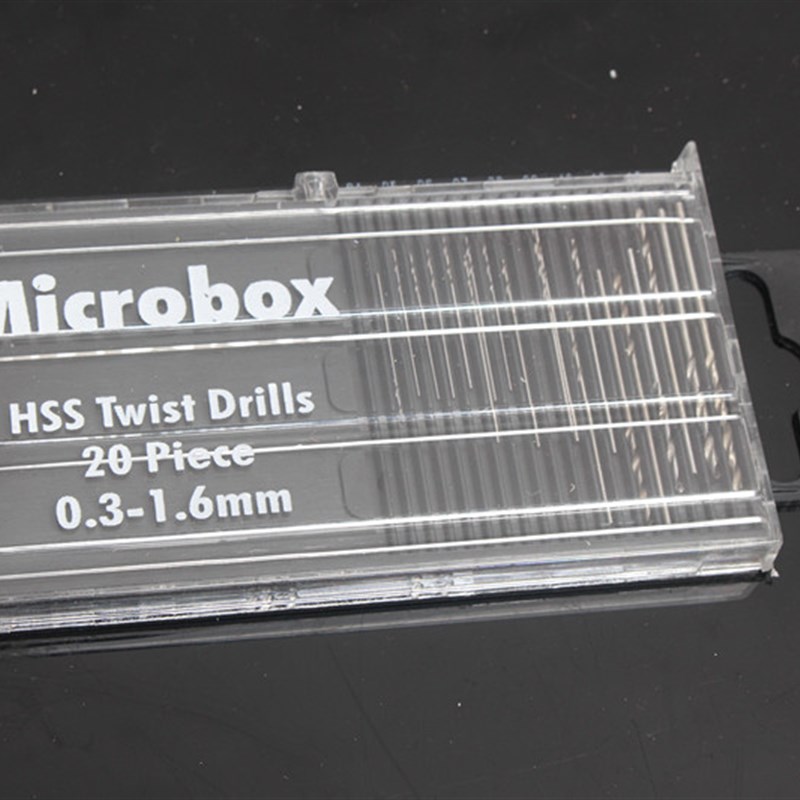 促销PC全磨高速钢迷你麻花钻微型小钻头20支塑盒装麻花钻开孔器