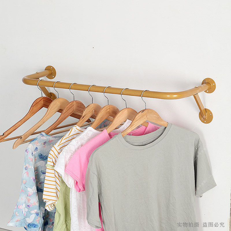铁艺服装店衣架上墙正挂侧挂展示架女装童装壁挂衣架墙上服装展架