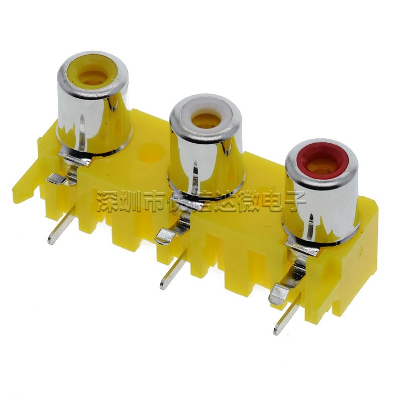 RCA插座AV9-8l.4-16 RCA-906同芯莲花接口母座 音频插座 九位孔