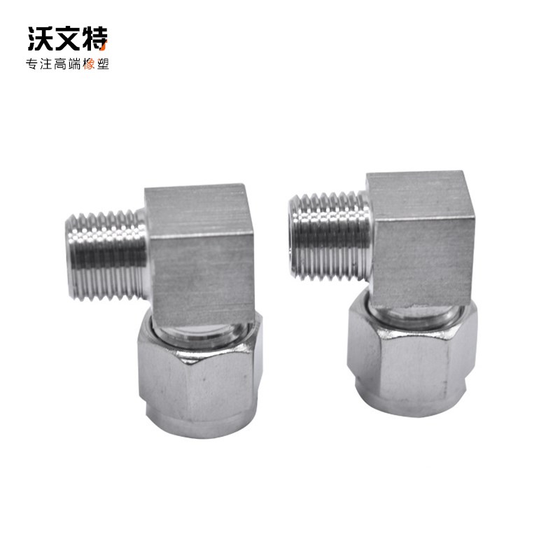 304不锈钢卡套弯头 90度直角弯通终端双卡套接头ZG/RC/PT6 8 10mm