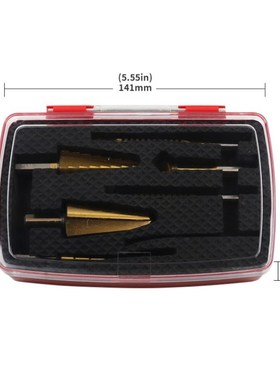 高速钢阶梯钻7pcs扩孔钻头套装镀钛伞形钻圆柄三刃倒角器拉槽锯钻