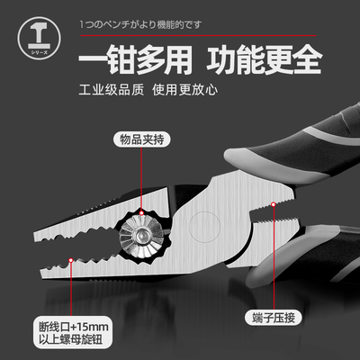 绿林老虎钳子多功能万用尖嘴钳钢丝钳五金工具大全进口工业级电工