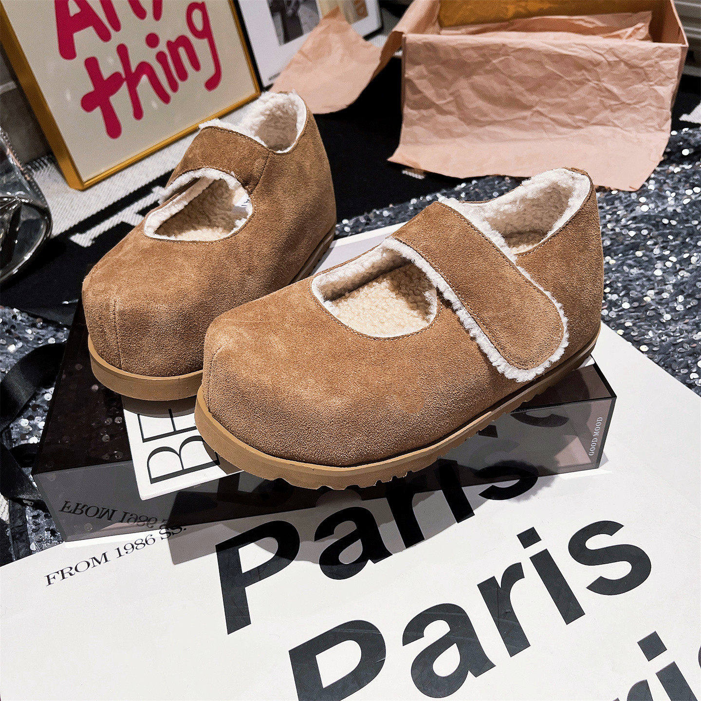 真皮羊毛版~欧货底松糕小个子6cm一字玛丽珍加绒勃肯鞋毛毛鞋女鞋,女鞋,勃肯鞋/软木鞋,淘宝优惠券,粉丝福利购,淘宝优惠卷