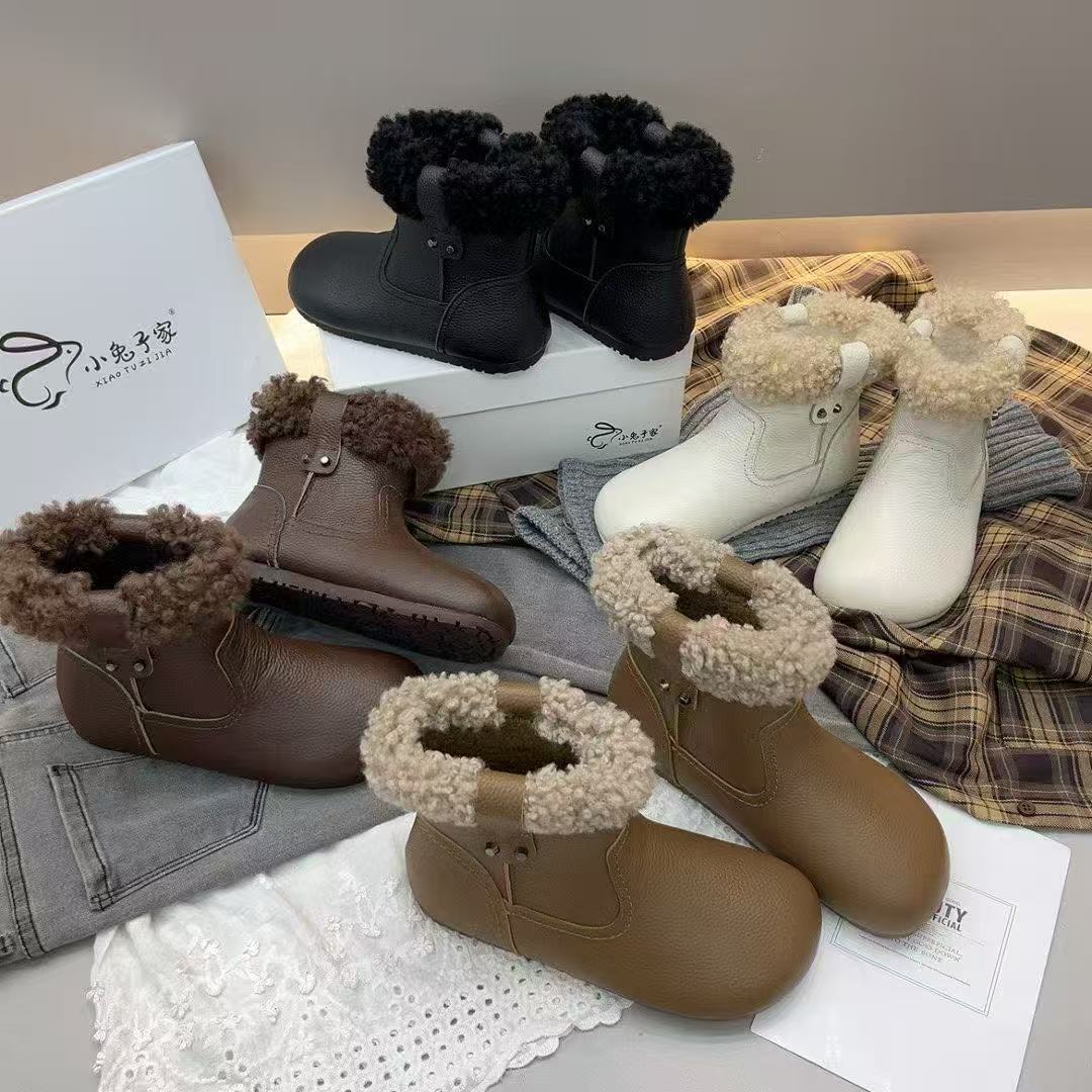 毛毛保暖棉鞋百搭休闲勃肯鞋