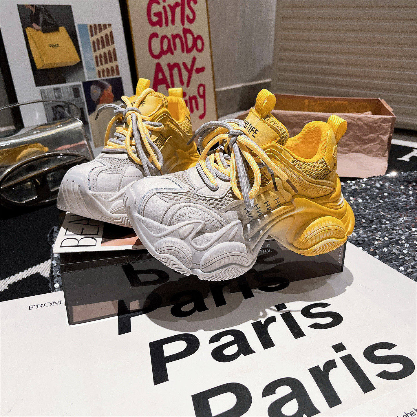 真皮版~欧洲站擦色字母绑带厚底松糕小白鞋休闲鞋板鞋老爹鞋女鞋,女鞋,老爹鞋,淘宝优惠券,粉丝福利购,淘宝优惠卷