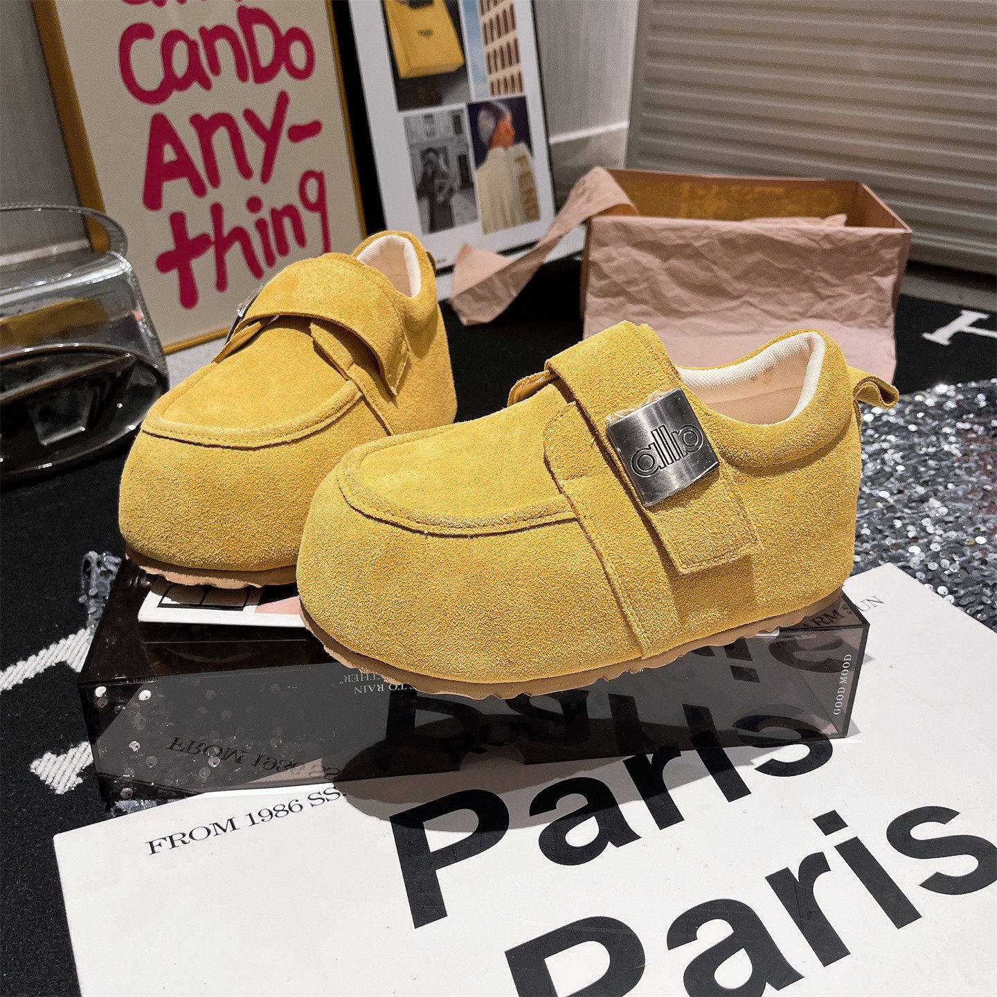 真皮版~欧洲站金属铁牌厚底松糕内增高勃肯鞋复古卡皮巴拉6cm女鞋,女鞋,勃肯鞋/软木鞋,淘宝优惠券,粉丝福利购,淘宝优惠卷